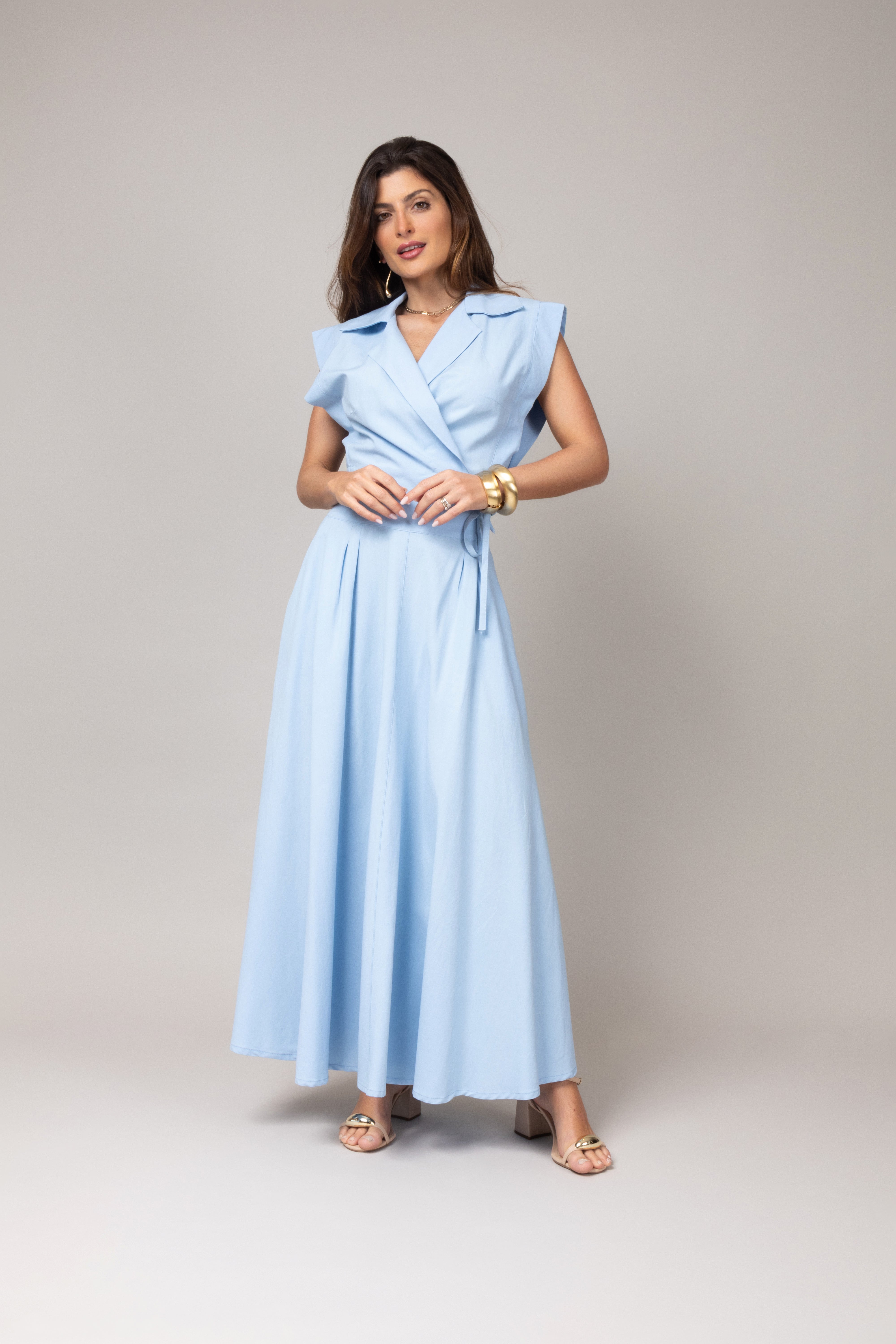 Conjunto Saia Longa e Blusa Transpassada