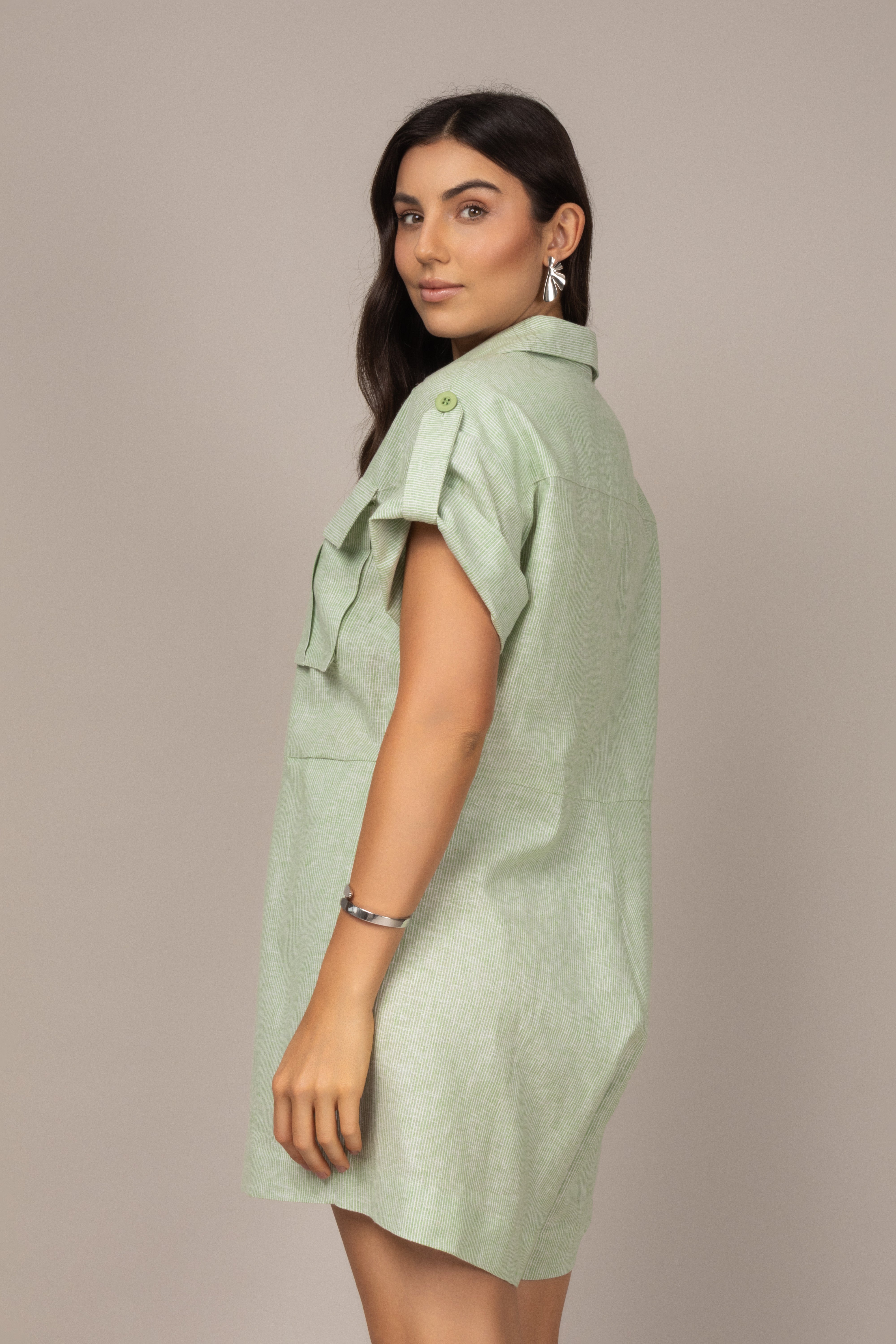 Macaquinho Camisa em Linho