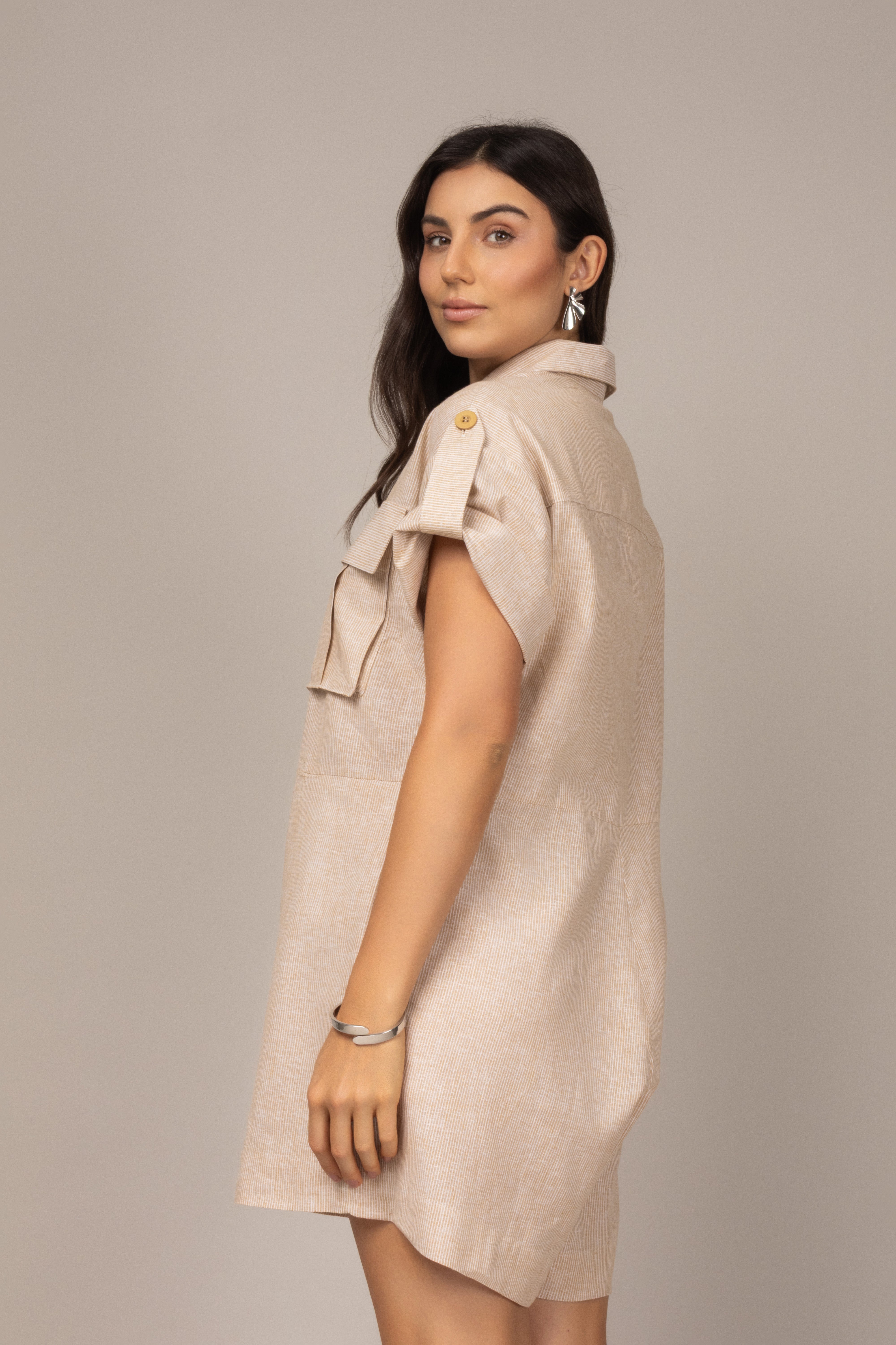 Macaquinho Camisa em Linho