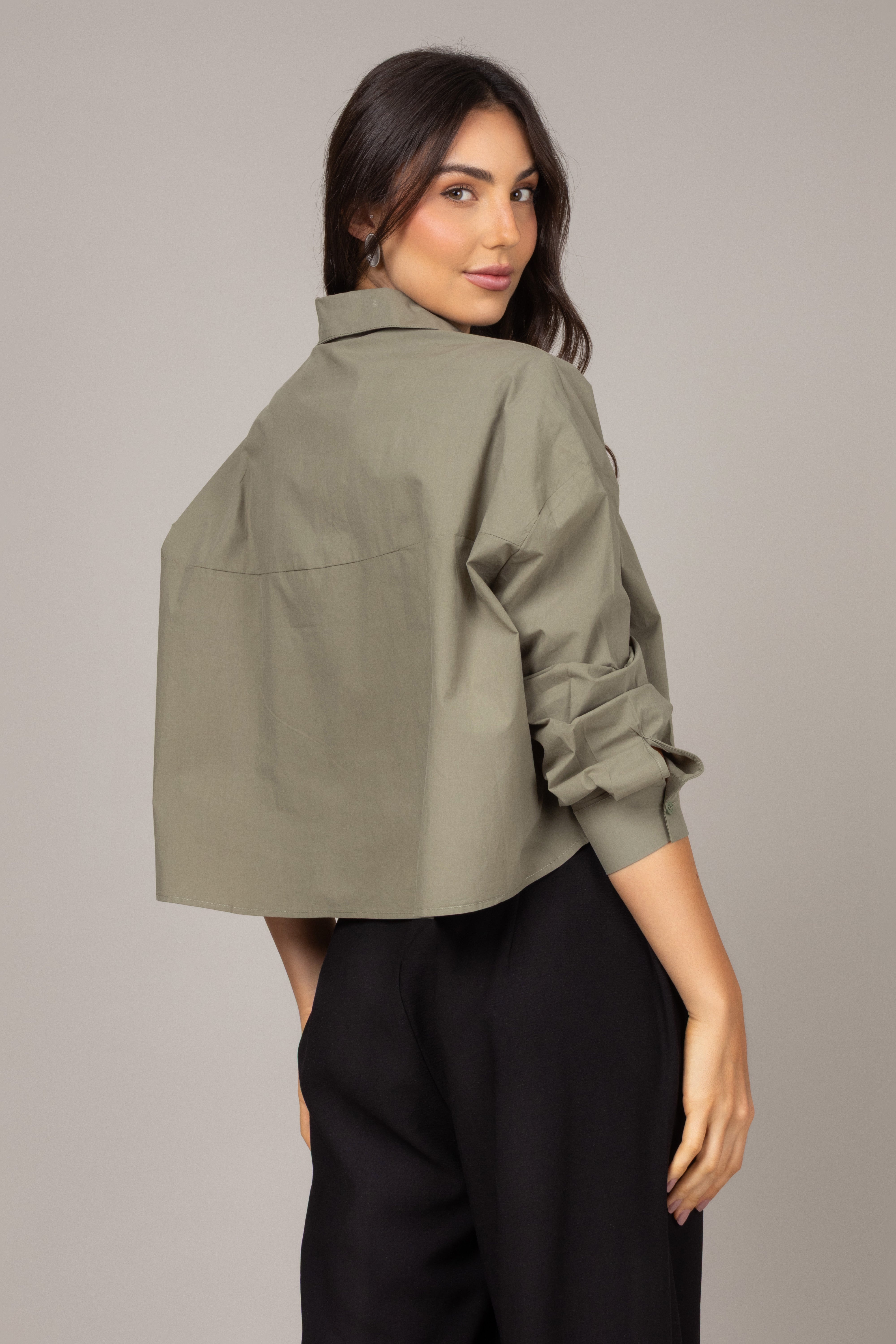 Camisa Cropped Oversized