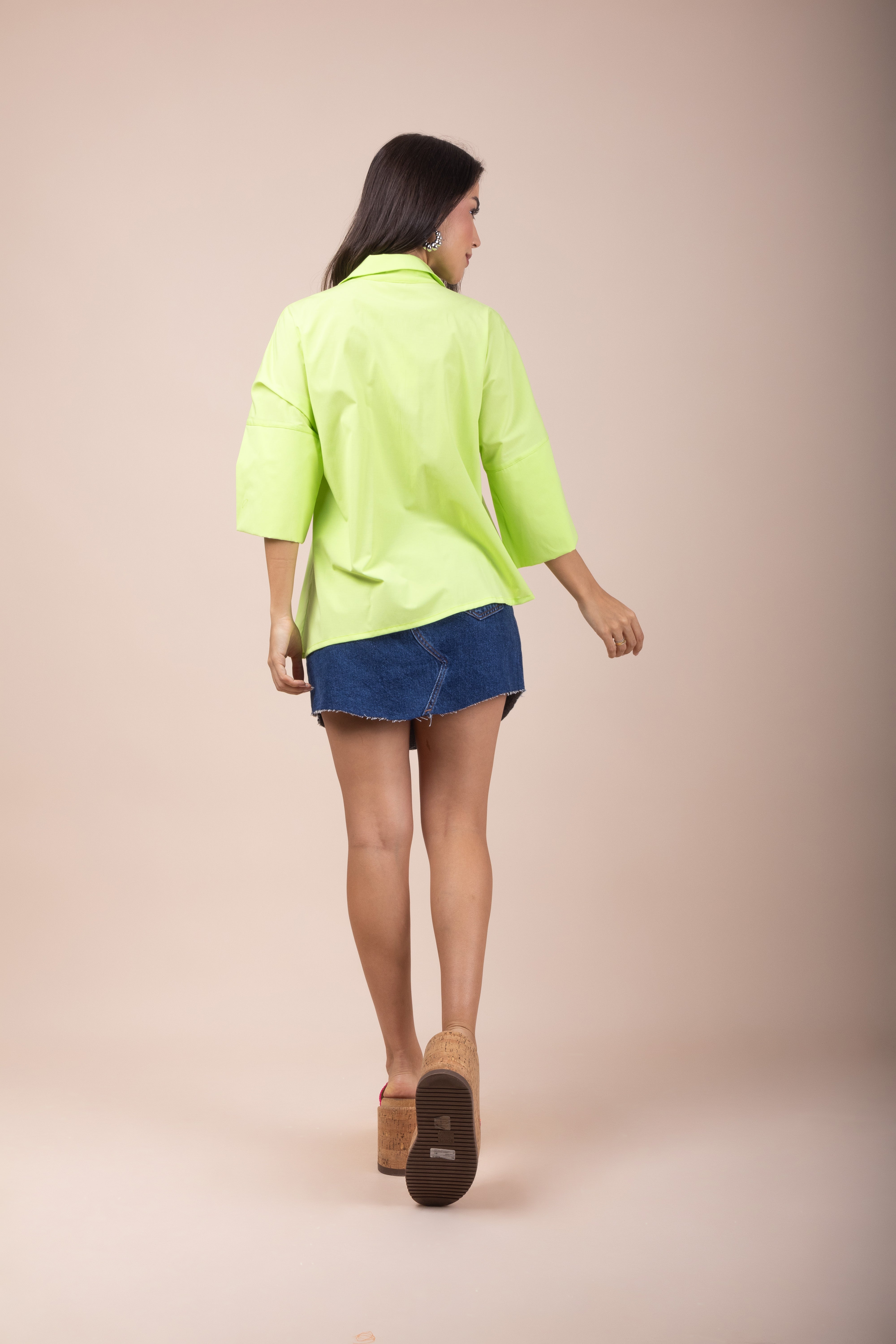 Camisa Bata Manga 3/4